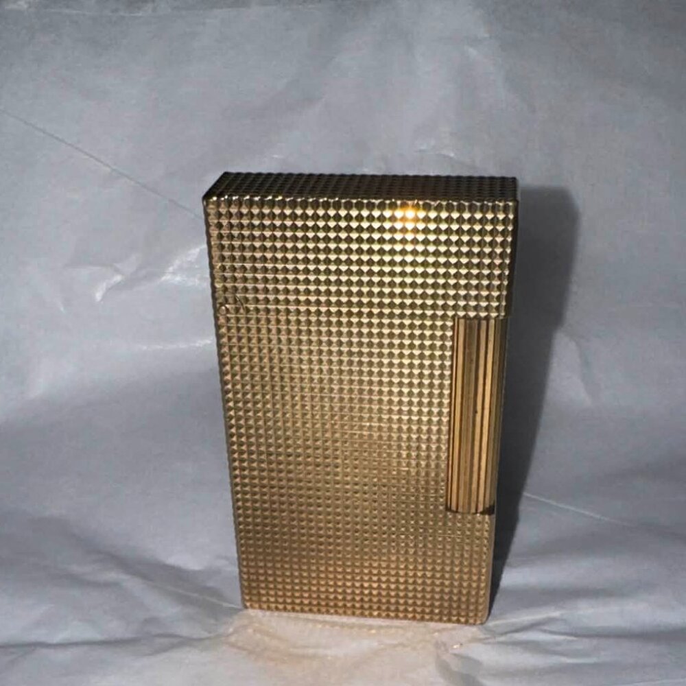 Authentic ST Dupont Vintage RARE Original French Gold Textured Lighter - Picture 4 of 11
